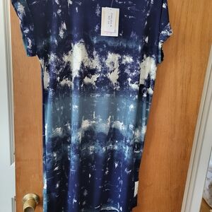 LuLaRoe Blue and White Dress